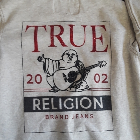 True Religion Buddha Rhinestones Pullover Sweatshirt Size S - Picture 8 of 12